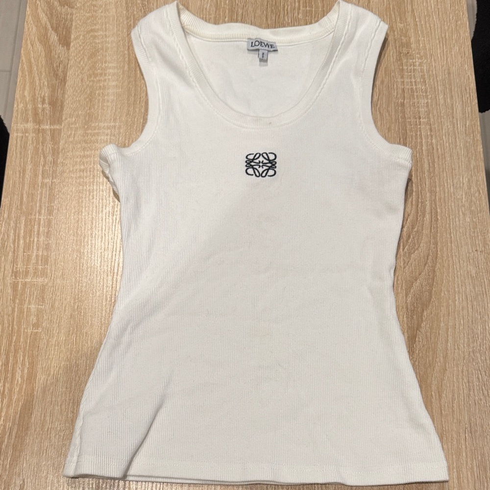 Loewe Cream Tank Top with Logo